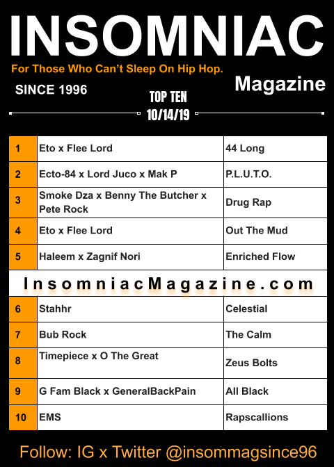 Insomniac Magazine’s Weekly Hip Hop Top Ten 10/14/19