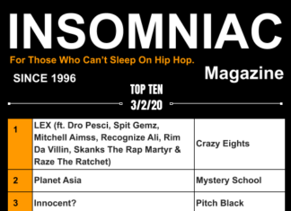 Insomniac Magazine’s Weekly Hip Hop Top Ten 3/2/20
