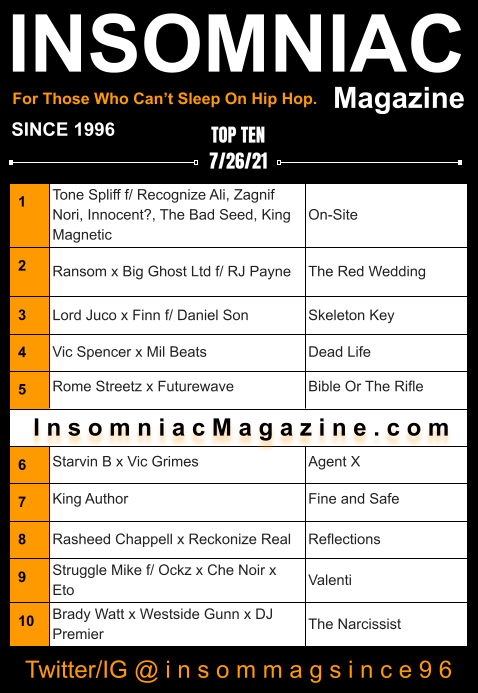 Insomniac Magazine’s Weekly Hip Hop Top Ten 7/26/21