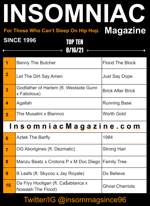 Insomniac Magazine’s Weekly Hip Hop Top Ten 8/16/21
