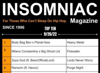 Insomniac Magazine’s Weekly Hip Hop Top Ten 9-26-22