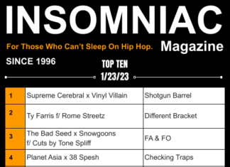 Insomniac Magazine’s Weekly Hip Hop Top Ten 1/23