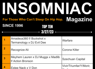 Insomniac Magazine’s Weekly Hip Hop Top Ten 3/27/23