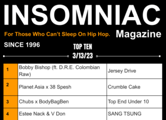 Insomniac Magazine’s Weekly Hip Hop Top Ten 3/13/23