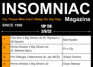 Insomniac Magazine’s Weekly Hip Hop Top Ten 3/6