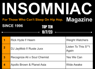 Insomniac Magazine’s Weekly Hip Hop Top Ten 8/7