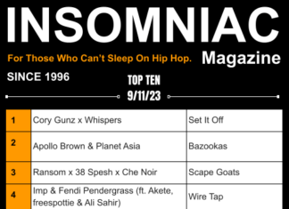 Insomniac Magazine’s Weekly Hip Hop Top Ten 9/11/23