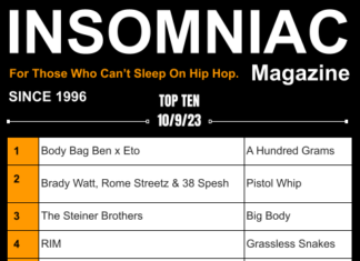 Insomniac Magazine’s Weekly Hip Hop Top Ten 10/9/23
