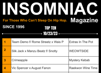 Insomniac Magazine’s Weekly Hip Hop Top Ten 10/23