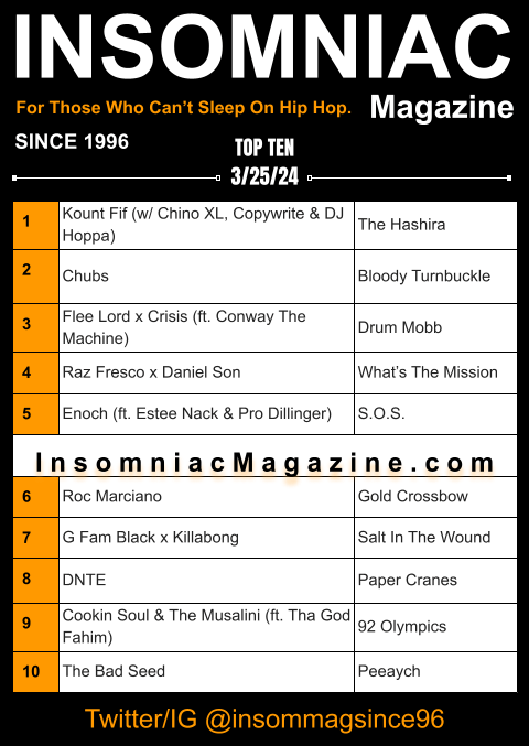 Insomniac Magazine’s Weekly Hip Hop Top Ten (3/25/24)