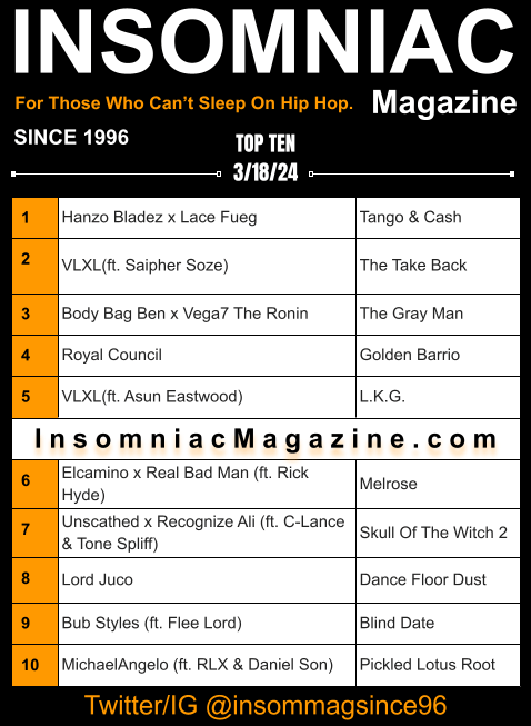 Insomniac Magazine’s Weekly Hip Hop Top Ten (3/18/24)