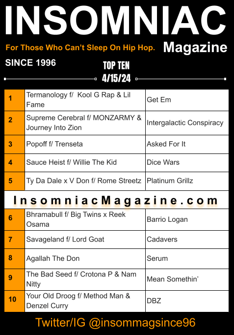 Insomniac Magazine’s Weekly Hip Hop Top Ten 4/15/24