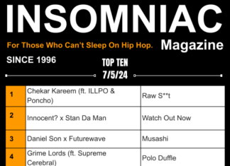 Insomniac Magazine’s Weekly Hip Hop Top Ten 7/5/24