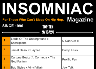 Insomniac Magazine’s Weekly Hip Hop Top Ten 9/16/24