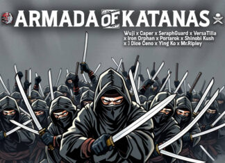 Wuji, Caper, SeraphGuard, VersaTilla, Iron Orphan, Portarok, Shinobi Kush, 3 Dice Ceno, Ying Ko and Mr.Ripley drop “Armada of Katanas”