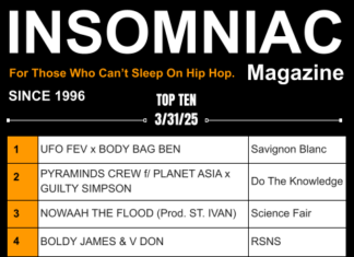 Insomniac Magazine’s Weekly Hip Hop Top Ten 3/31/25