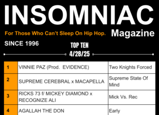 Insomniac Magazine’s Weekly Hip Hop Top Ten 4/28/25