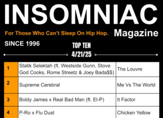 Insomniac Magazine’s Weekly Hip Hop Top Ten 4/21/25