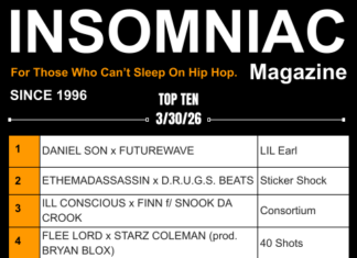 Insomniac Magazine’s Weekly Hip Hop Top Ten 3/30/26
