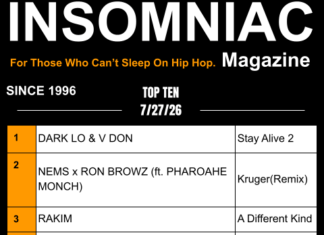 Insomniac Magazine’s Weekly Hip Hop Top Ten (7/27/26)